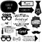 Big Dot of Happiness Black and White 2026 Graduation Party Photo Booth Props Kit - 20 Count